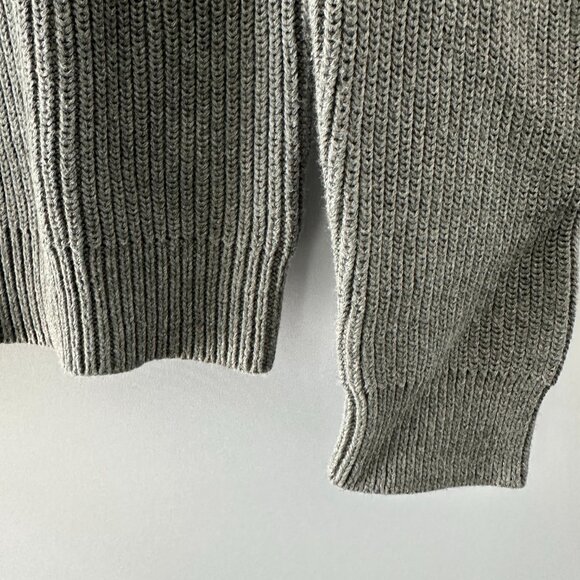 Express Men's XL Gray Ribbed Full Zip-Up Sweater 100% Cotton - Picture 4 of 13